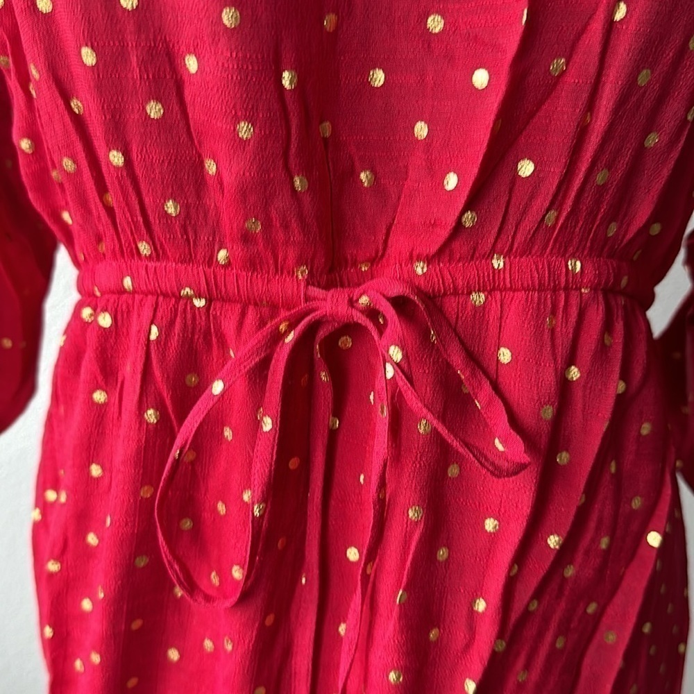 Alex and Parker dress size medium red gold, polkadots soft girl - Picture 3 of 9
